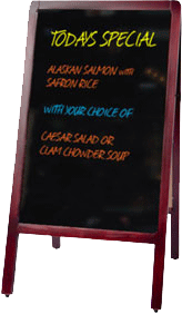 24 Hour Side Walk Sign - fast production of A-Frame Sign, Sandwich Board, and Rewritable Chalk board Sign